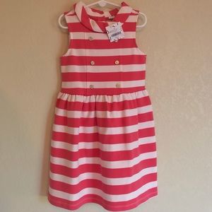 NWT Janie and Jack Pink Stripe Sailor Dress